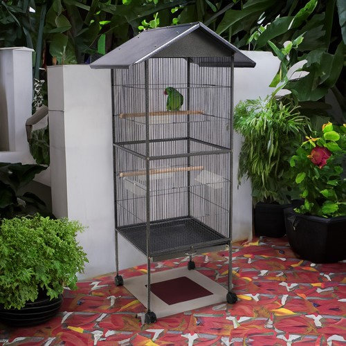 Large bird cage rolling metal - large,